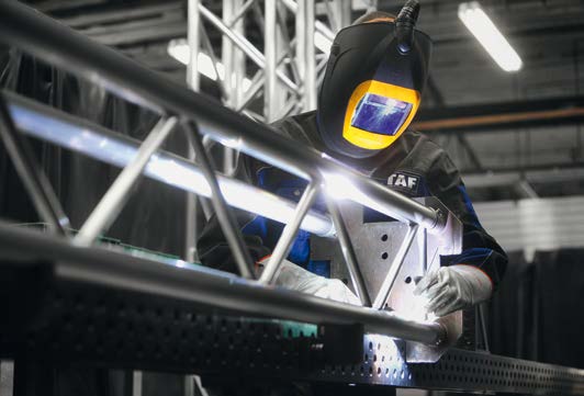 lav studio distributor of taf aluminum truss systems - welding process