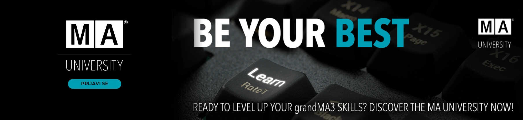 LAV Studio - MA Univeristy - Prijava na E-learning certificirani grandMA3 tečaj - registracija
